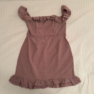 Princess Polly Red Gingham Mini Dress with Ruffle Trim